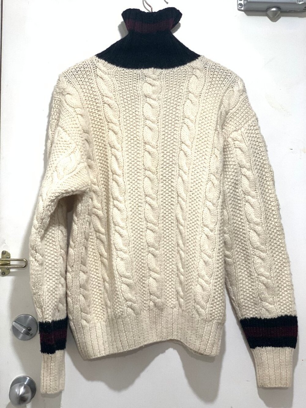 VINTAGE POLO BY RALPH LAUREN TURTLENECK HAND KNIT CABLE WOOL SWEATERS SIZE L - Picture 4 of 11